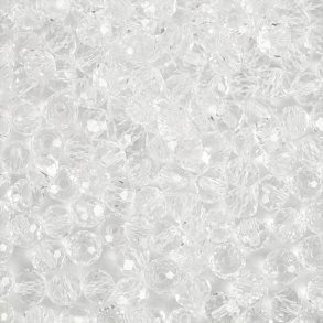 Facetperler - Str. 3x4 Mm - Hulstr. 0,8 Mm - Krystal - 100 Stk.