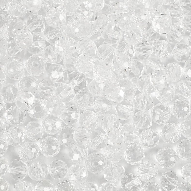 Facetperler - Str. 3x4 Mm - Hulstr. 0,8 Mm - Krystal - 100 Stk.