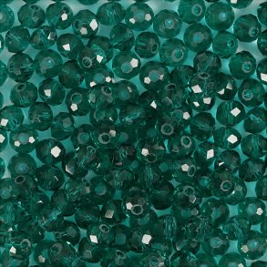 Facetperler - Str. 3x4 Mm - Hulstr. 0,8 Mm - Smaragdgrn - 100 Stk.