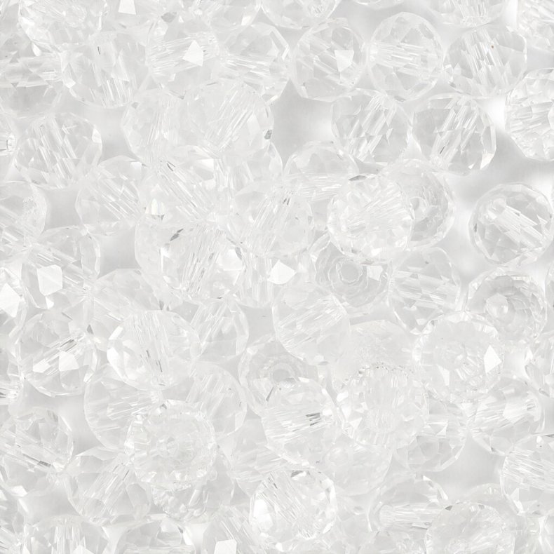 Facetperler - Str. 5x6 Mm - Hulstr. 1 Mm - Krystal - 100 Stk.