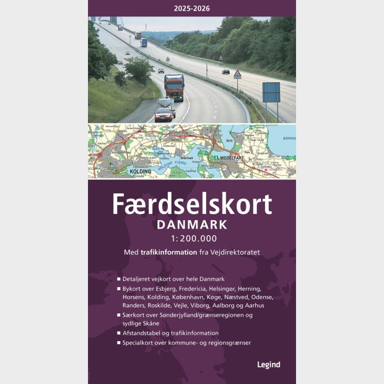 F�rdselskort Danmark 2025-2026 - Bog