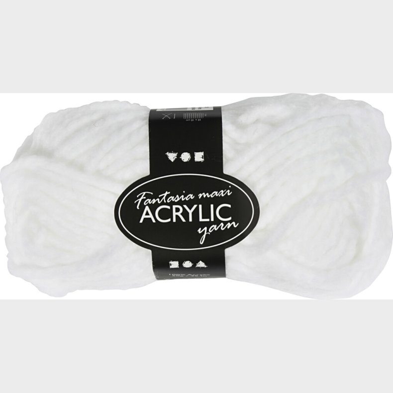 Akrylgarn - L 35 M - Maxi - Hvid - 50 G