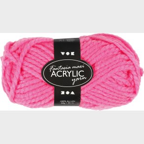 Akrylgarn - L 35 M - Maxi - Neon Pink - 50 G