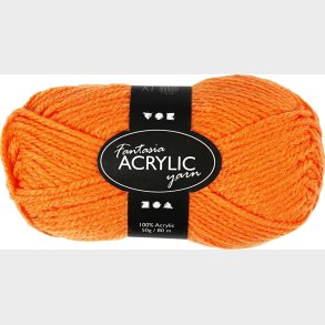 Akrylgarn - L 80 M - Neon Orange - 50 G