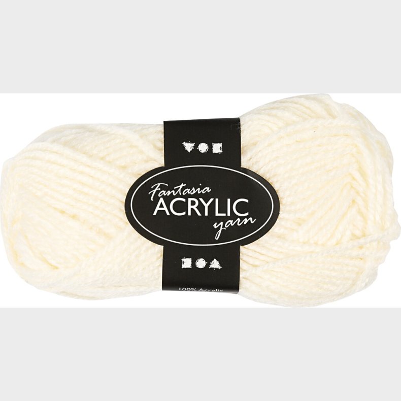 Akrylgarn - L 80 M - Rhvid - 50 G