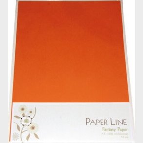Karton - A4 - Mrkeorange - 10 Ark - 180 G - Fantasy Paper - Paper Line