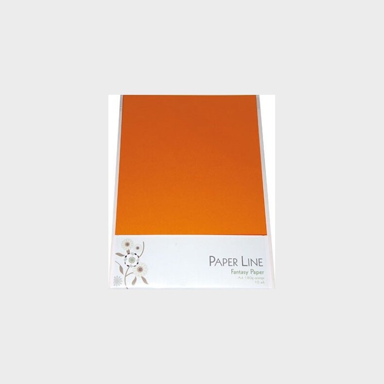 Karton - A4 - Orange - 10 Ark - 180 G - Fantasy Paper - Paper Line