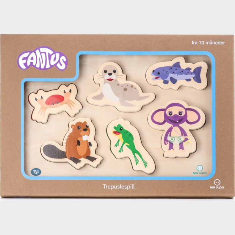 Fantus - Trpuslespil Med 6 Brikker, Dyrene I Vandet