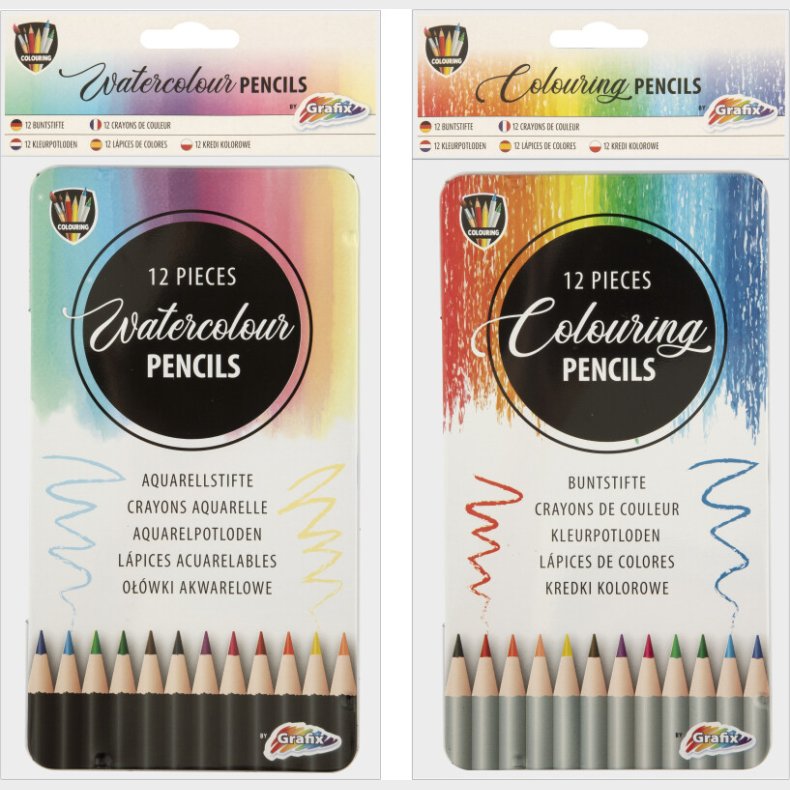 Farveblyanter 12 Stk I Metalske