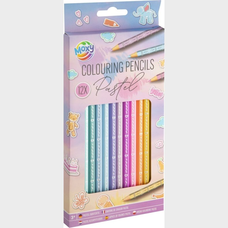 Farveblyanter 12 Stk Pastelfarver