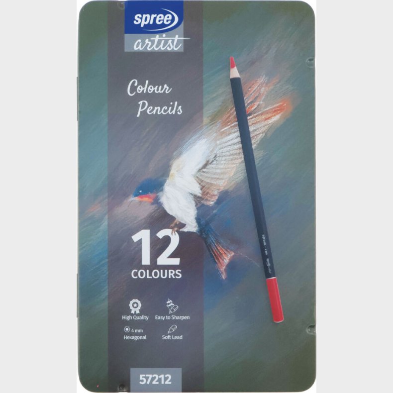 Farveblyanter I Metalboks - 12 Stk. - Spree