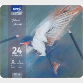 Farveblyanter I Metalboks - 24 Stk. - Spree