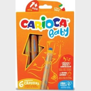 Carioca Baby - 3-i-1 Farvekridt Til B�rn - 6 Farver