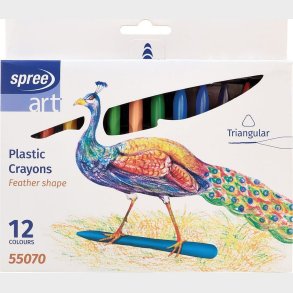 Farvekridt - Trekantet - 12 Stk. - Spree