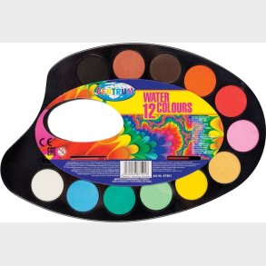 Farvelade 12 Farver + Pensel - Centrum