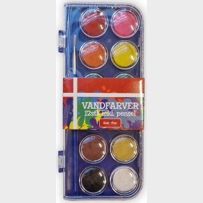 Farvelade 12 Farver + Pensel