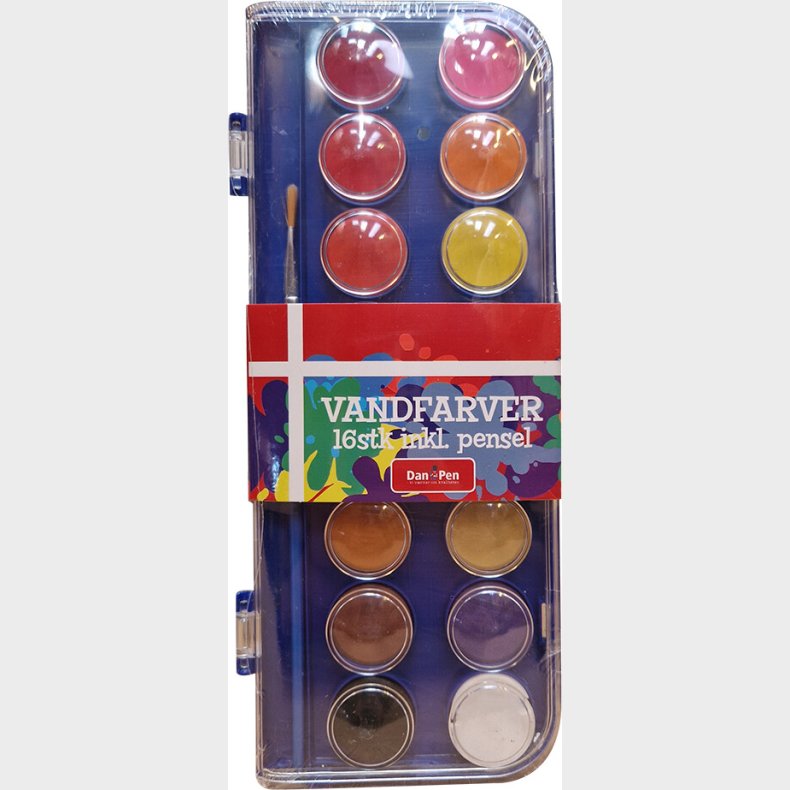 Farvelade 16 Farver + Pensel