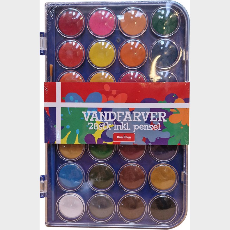 Farvelade 28 Farver + Pensel