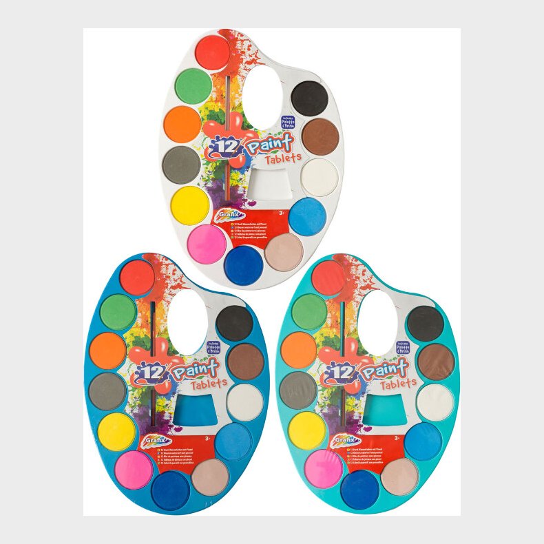 Farvelade - Palet Med 12 Farver Og Pensel