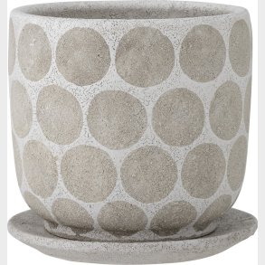 Bloomingville - Felan Deko Urtepotte Med Underskl - Hvid - Terrakotta