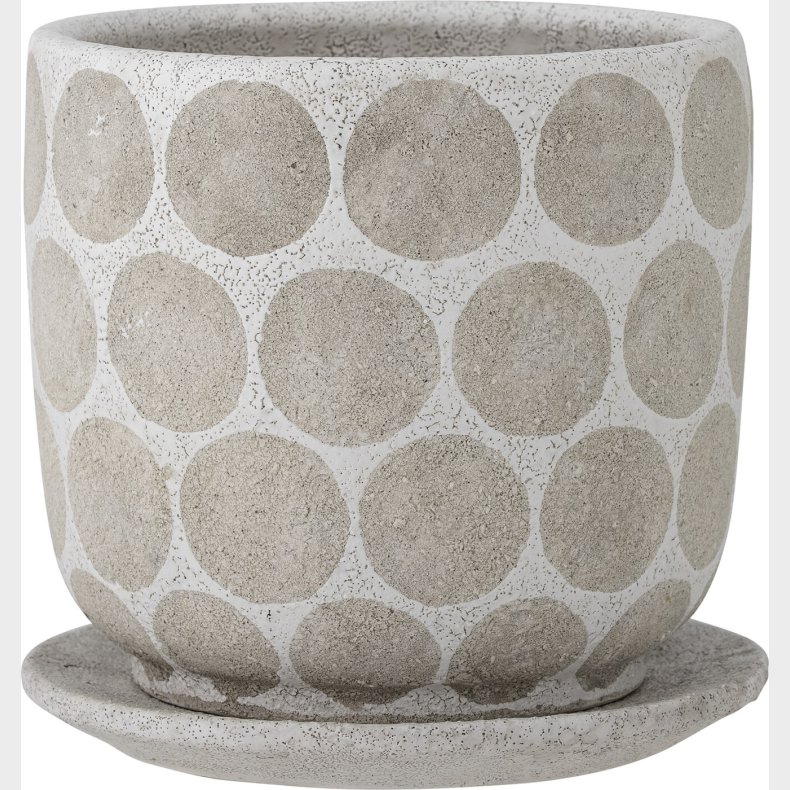 Bloomingville - Felan Deko Urtepotte Med Underskl - Hvid - Terrakotta