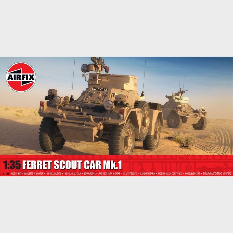 Airfix - Ferret Scout Car Mk.1 Modelbil Byggest - 1:35 - A1386