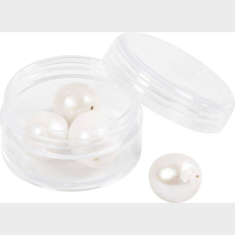 Ferskvandsperler - Gennemboret P Langs -  13-14 Mm - Hulstr. 0,8 Mm - Perlemor - 4stk.