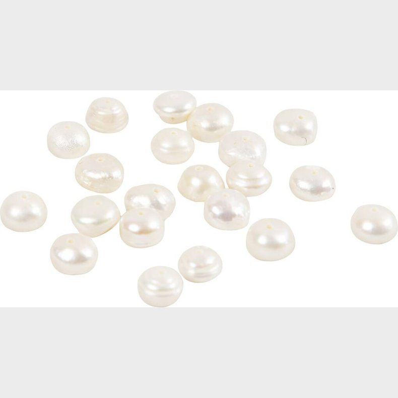 Ferskvandsperler - Str. 4-6 Mm - Hulstr. 1 Mm - Perlemor - 40 Cm