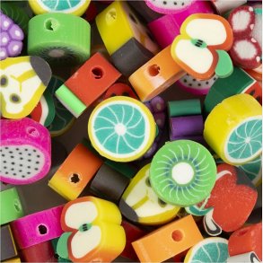 Figurperler - Frugt -  10 Mm - Hulstr. 1,5 Mm - 60 Stk.