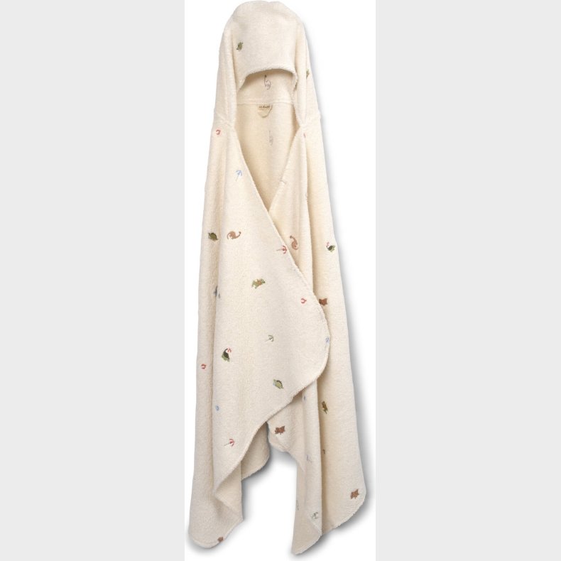 Filibabba - Badehndklde Med Htte Til Brn - Dino Strand - Hvid