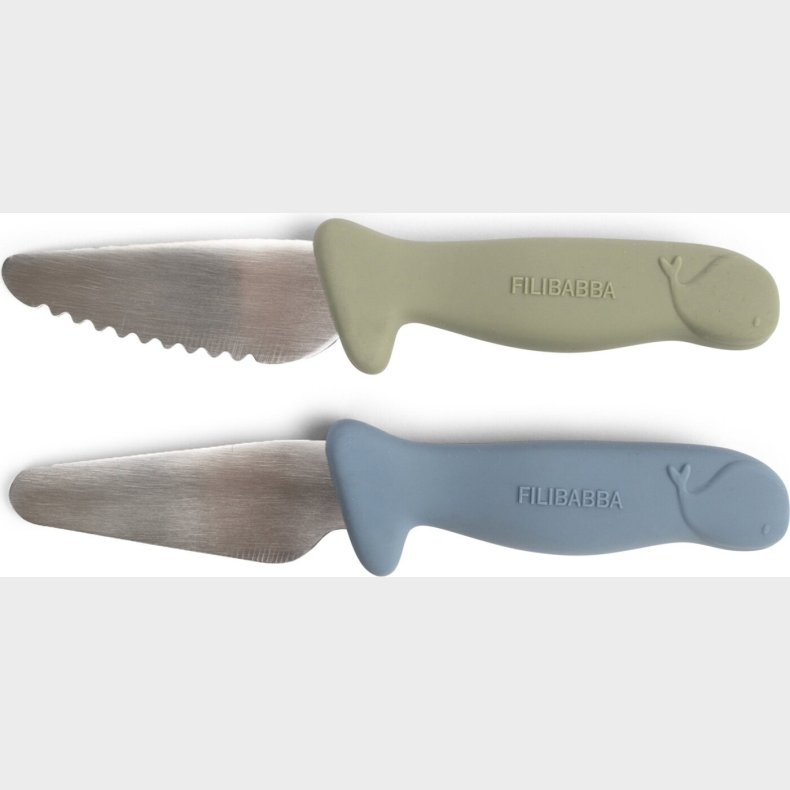 Filibabba - Knivs�t Til B�rn - 2 Stk - Pulver Bl� + Gr�n