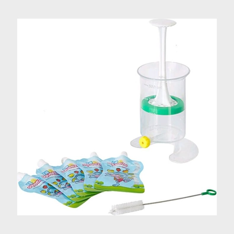 Fill N Squeeze - Starter Set - 5 Smoothie Poser Til Baby Med Fyldekande
