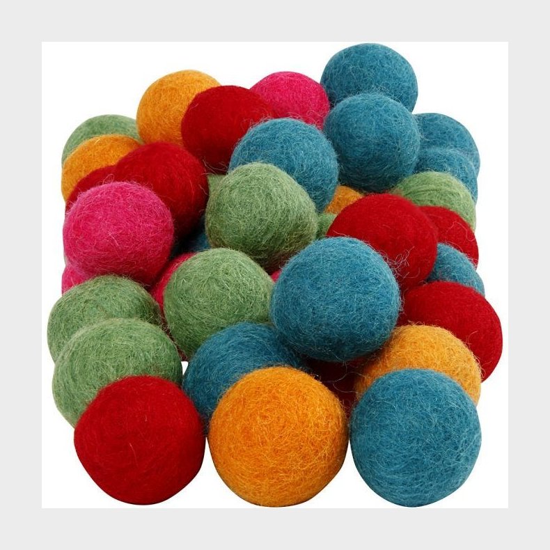 Creativ Company | Filtkugler - Kulrt, 64 stk