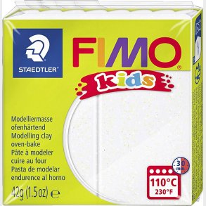 Fimo - Ler Til Ovn - Kids - Glitter - Hvid - 42 G