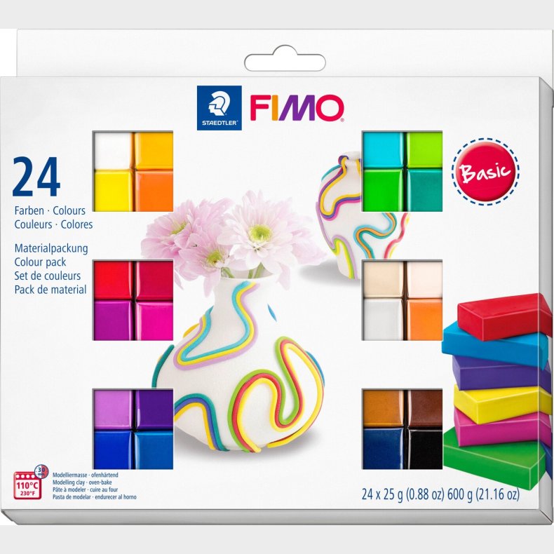 Fimo Soft - Ler Til Ovn - Soft Basic S�t - 24 Farver - Staedtler