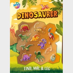 Find, Mal Og Leg - Dinosaurer - Inkl. 3d Klistermrker - Bog