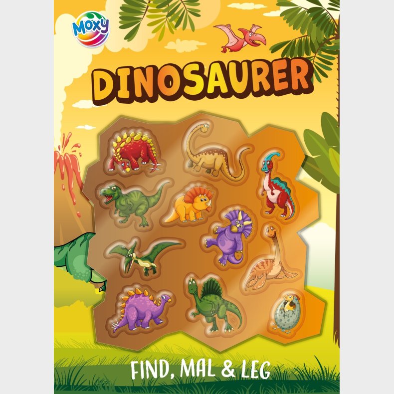 Find, Mal Og Leg - Dinosaurer - Inkl. 3d Klistermrker - Bog