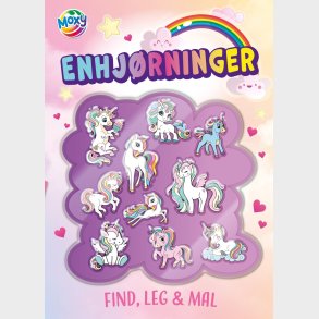Find, Mal Og Leg - Enhjrninger - Inkl. 3d Klistermrker - Bog