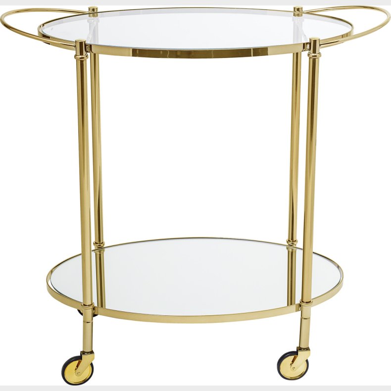 Bloomingville - Fine Barbord P Hjul - Guld - Glas - Rundt