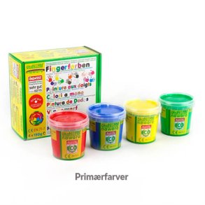 koNORM | Fingermaling - 4 x 150 gram Primrfarver