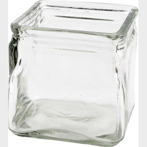 Firkantet Lysglas - H 10 Cm - Str. 10x10 Cm - 12 Stk.
