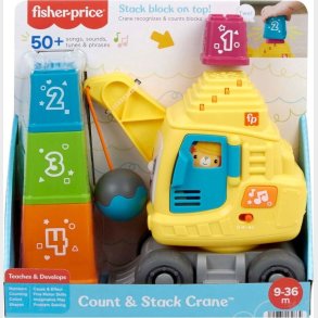 Fisher-price - Count & Stack Crane - Kranbil Legetj Med Klodser