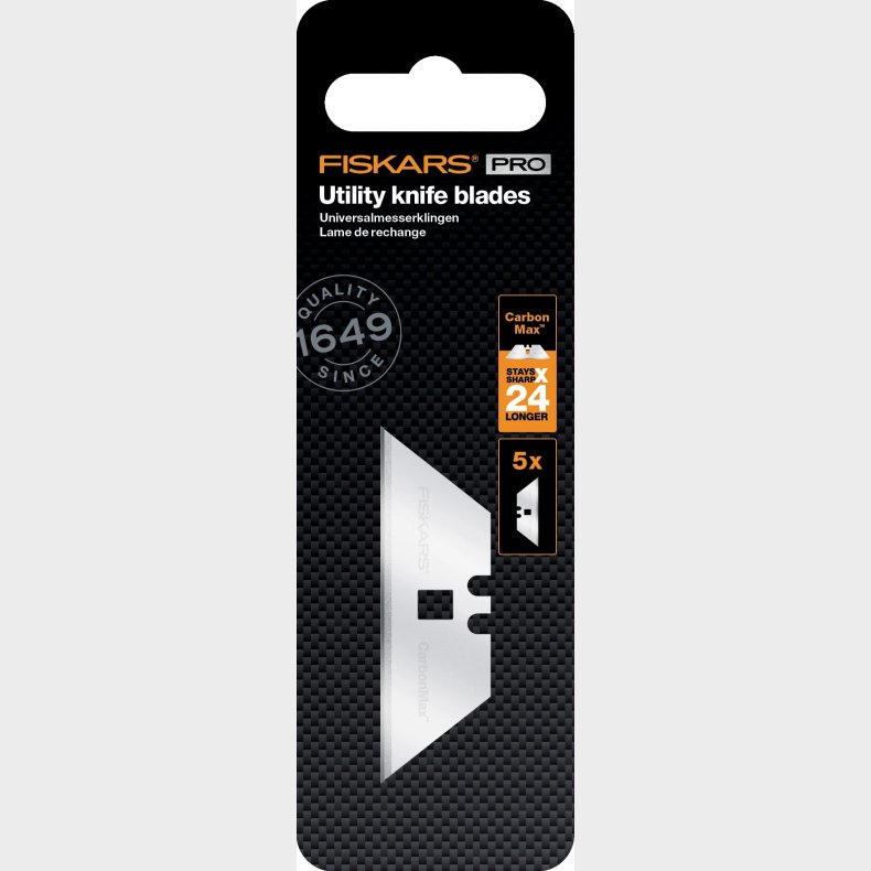 Fiskars - Pro Utility Knife Blades - Carbonmax - 5 Stk.