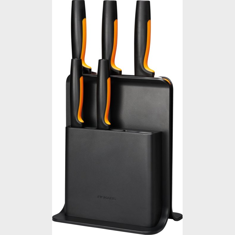Fiskars - Functionalform Knivblok Med 5 Knive - Sort