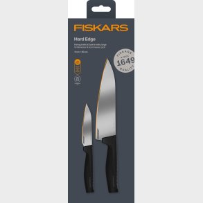 Fiskars - Hard Edge Knivst - Kokkekniv 20 Cm + Grntsagskniv 11 Cm