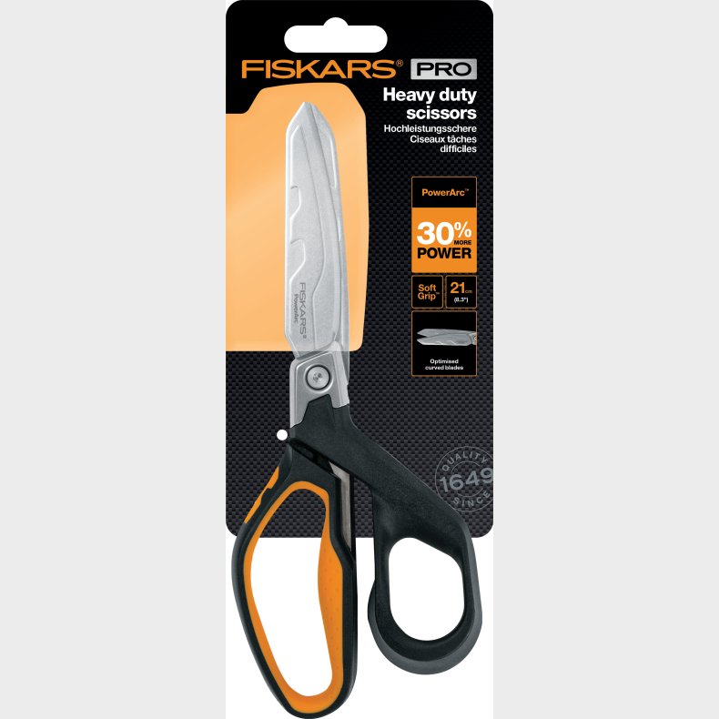 Fiskars - Pro Heavy Duty Scissors - 21 Cm - Powerarc Universalsaks