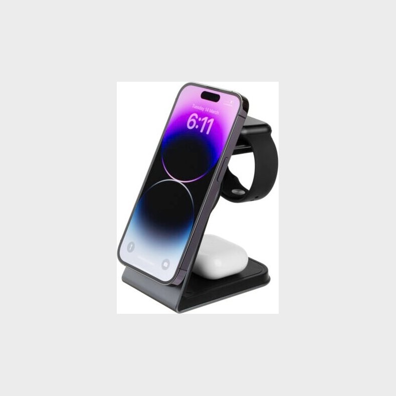 Fixed - 3in1 Mag Aluminum Wireless Charging Station Black