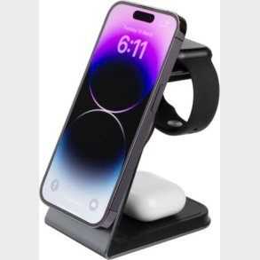 Fixed - 3in1 Mag Aluminum Wireless Charging Station Black