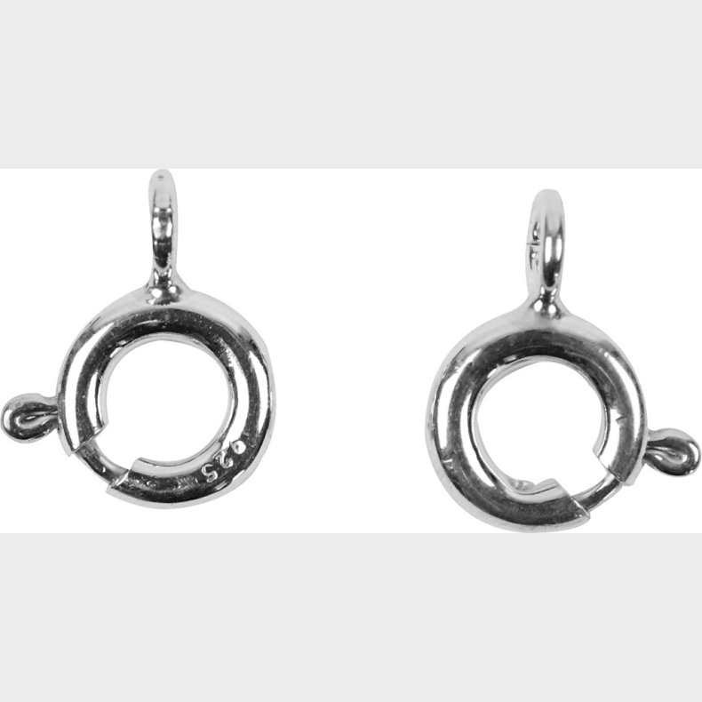 Fjederls -  6 Mm - Sterling Slv - 10 Stk.