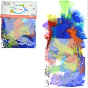 Fjer Til Dekoration - Forskellige Farver - 60 Stk - Grafix